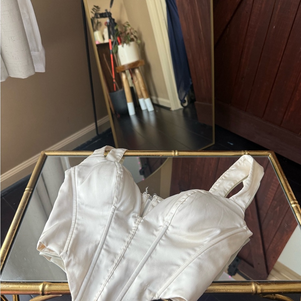 Oh Polly Elegant Cream Corset Top